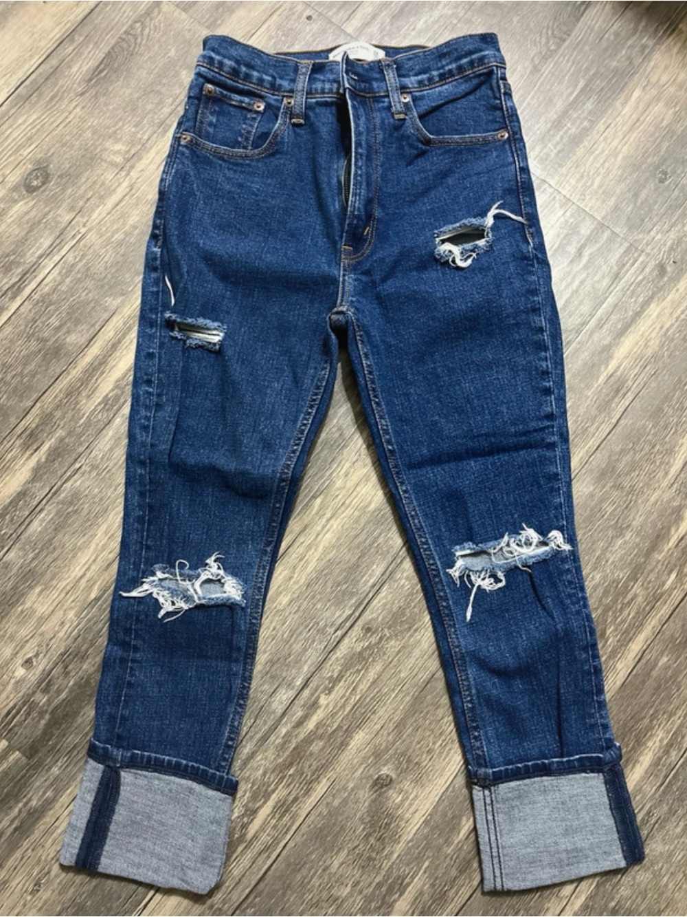 Aeropostale Dark Blue Distressed Boyfriend Jeans